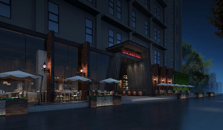 广州番禺市桥西餐厅装饰工程